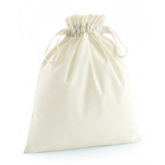 Organic Cotton Draw Cord Bag Maat M (Natuurlijk)