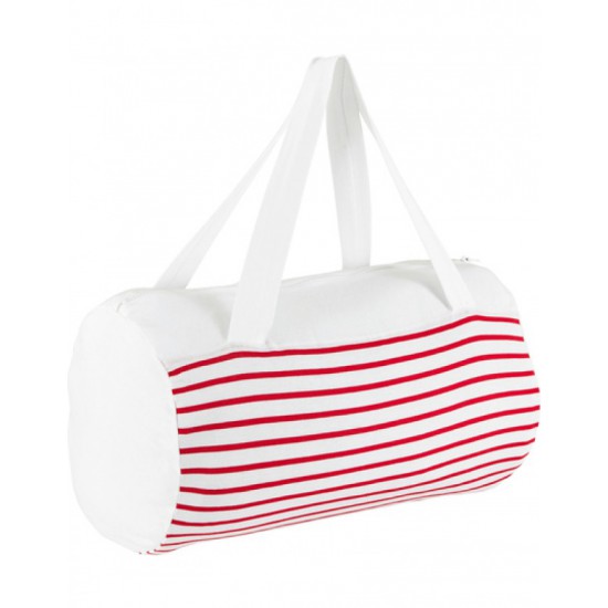 Striped Jersey Duffel Bag Sunset (Rood/Wit)