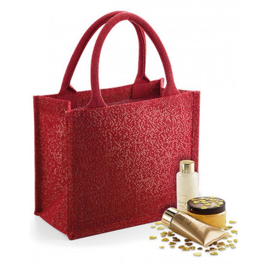 Shimmer Jute Mini Gift Bag (Rood)