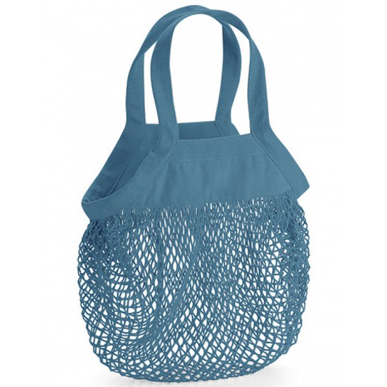 Organic Cotton Mini Mesh Grocery Bag (Blauw)