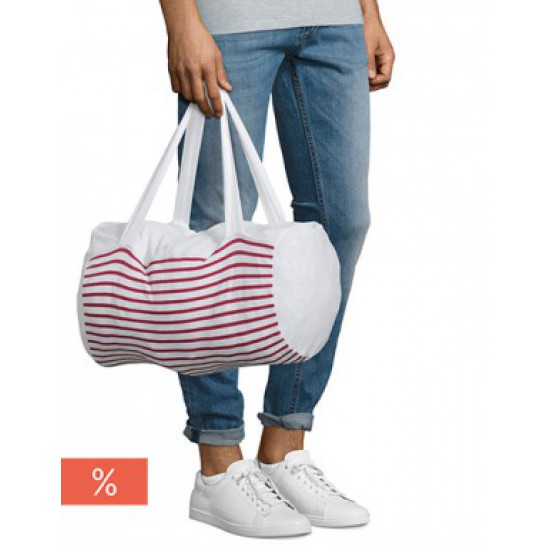 Striped Jersey Duffel Bag Sunset (Rood/Wit)