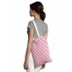 Striped Jersey Shopping Bag Luna(Rood/Wit)