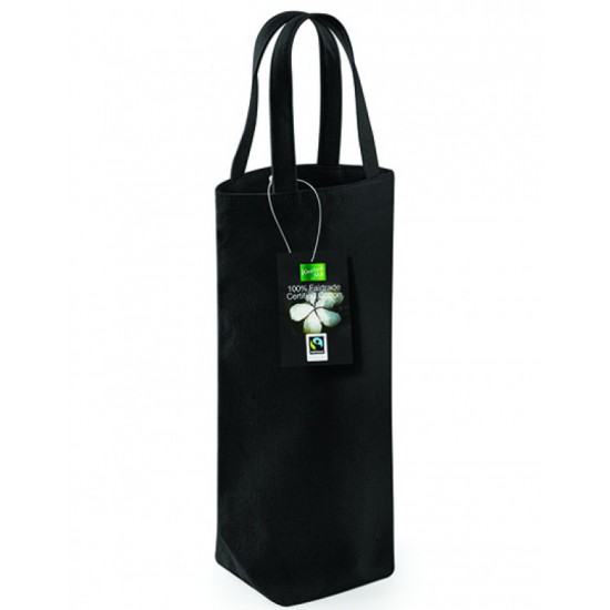 Fairtrade Cotton Bottle Bag (Zwart)